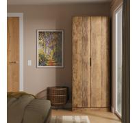 Tamworth Tall Plain Wardrobe In Vintage Oak (Ready Assembled)