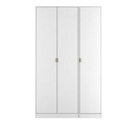 Tamworth Tall Triple Plain Wardrobe In White Matt (Ready Assembled)
