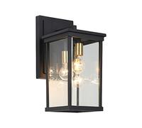 TAMYUSE Clear Glass Outdoor Wall Lantern 1-Light Exterior Black Wall Sconce Light Fixtures,Waterproof Wall Pack Light Aluminum Wall Lantern, ETL Listed