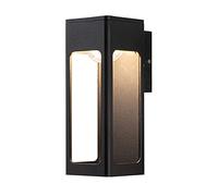 TAMYUSE Led 12W Outdoor Wall Lantern Hollow Aluminum Housing Wall Lamp 1-Light Exterior Wall Mount Lighting Fixture Outdoor Sconce In Textured Black Finish (Warm Light)