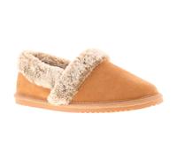 (Tan, 6 (Adults')) Hush Puppies Womens Slippers Full Fluffy Ariel Suede Leather tan UK Size