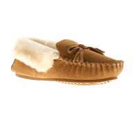 (Tan, 7 (Adults')) Hush Puppies Womens Moccasin Slippers Agnes Fur Slipper Leather Slip On tan UK S