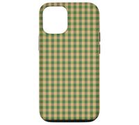 Tan and Green Gingham Plaid Check Case for iPhone 12/12 Pro