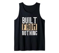 Tan Built from Nothing Tan Color Graphic Tank Top