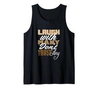 Tan Color Laugh But Don't Trust Tan Graphic Tank Top