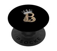 Tan Color Letter B Initial + Crown Tan Graphic PopSockets Adhesive PopGrip