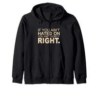 Tan Color You Can Hate Me Now Tan Graphic Zip Hoodie