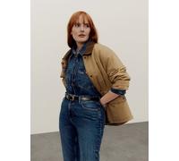 Tan Contrast Collared Barn Jacket 20