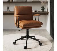 Tan Faux Leather Swivel Office Chair - Otis