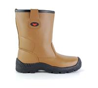 Tan Fur Lined Rigger Boots with Scuff Cap and Steel Toe by Tuffking (7)