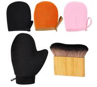 Tan Mitt, Tanning Mitts and Fake Tan Mit for Even Application, Includes Four Gloves and One Body Brush, Professional Self Tanning Accessories Set with Comfortable Fit Design