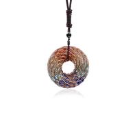 Tan Ran Coil & Orgone Pendant Necklace for Meditation, Reiki Energy Necklace, Chakra Balancing, Spiritual Protection, Pendant Size: 1.93*0.7", Stone Resin Copper, No Gemstone