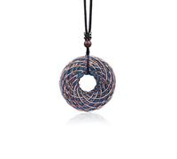 Tan Ran Opal Rodin Coil Pendant Necklace for Meditation, Sacred Geometry Jewelry, Energy Amplifier & Chakra Balancing, Adjustable Chain for Women & Men, 1.93x0.7 Inch Pendant