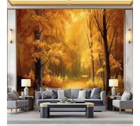 Tan Retro Wallpaper - Beautiful Forest Path Print Paste The Paper Application, 400 x 280 cm for Walls Living Room Lounge Bedroom Hallway Feature Wall