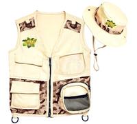 Tan Safari Kidz Outdoor Explorer Vest and Hat Set