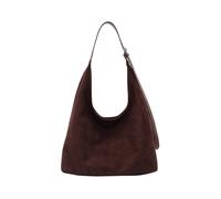 (Tan) Solid Simple Color Large Capacity Women Casual Suede Tote Autumn Bag For