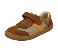 (Tan, UK 11 Child) Boys Clarks Hook & Loop Shoes Flash Step K - G Fit