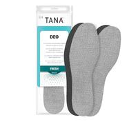 TANA Deo Fresh Shoe Insoles | 1 Pair | Activated Carbon Odour Control | Latex Foam Cushioning | Silver Nitrate | UK 9-10| Made in Europe