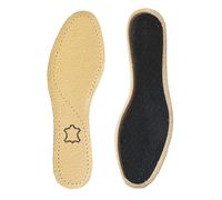 Tana Pure Leather Insoles for Shoes - Genuine Leather with Activated Charcoal Latex Foam, Inserts for Formal and Everyday Footwear, Men Women - UK 7/8