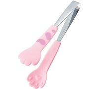 Tanabe Metal Fittings Japanese-Style Food Tongs, 9.5-Inch, Pink