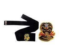 TANAKA - COBRA KAIS KING MARTIAL ARTS HEADBAND KENDO Tenugui Samurai - STRETCH Hachimaki -Ninja Shinobi HeadBand For Men/Women/Children KARATE KID & & Cloth Badge Etched SEW-ON COBRA KING KAIS