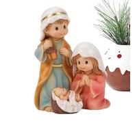 Tanakeji Small Nativity Figures - Resin Sculpture Of The Birth Of Jesus, Home Decoration Statue | For Bookshelf, Dressing Table, Bedside Table, Living Room, Bedroom, Study, Mantle