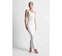 Tanaki Women's Angled Waist Shell Knit Maxi Skirt in White | Size: Medium Tanaki White M