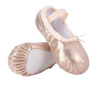 Tancefair Ballet Shoes for Girls Glitter Dance Shoes Ballet Flats Full Sole Dance Slippers Gymnastic Yoga Shoes for Girls Toddlers Beige