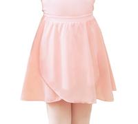 Tancefair Ballet Skirt Pull On Girls Ballet Wrap Skirt Chiffon Dance Skirts with Elastic Waistband for Girls Women Pink