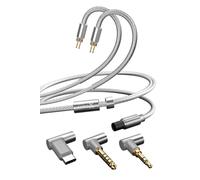 TANCHJIM CABLE X 0.78 2pin Replacement Earphone Cable, Upgraded Silver-Plated 1.25m In-Ear Headphone Cord, Silver & Copper Mixed HIFI Earbuds Wire Built-In High-Performance DSP Chip 3.5mm/4.4mm/Type-C