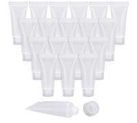 TANCUDER 30 PCS Empty Tubes Refillable Clear Cosmetic Containers Plastic Soft Tubes Bottle Squeeze Travel Toiletry Bottles with Lid for Shampoo Cleanser Shower Gel Body Lotion Lip Balm, 10ml
