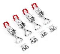 TANCUDER 4 Pack Pull Latch Adjustable Toggle Clamp Quick Release Toggle Latch 100Kg 220Lbs Holding Capacity Hasp Clip Clamp Heavy Duty Draw Latch for Door Cabinet Box Case Trunk Cases Smoker Lid Jig