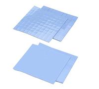 TANCUDER 4 PCS Soft Silicone Thermal Pad Heatsink 100x100x1mm/100x100x2mm Cooling Conductive Pad Compound Blue Thermal Gap Filler for GPU CPU VGA IC LED Heat Dissipation,Efficient Thermal Conductivity