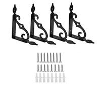 TANCUDER 4 PCS Wall Brackets for Shelves 140*110mm Heavy Duty Shelf Brackets Triangle Floating Shelves Tripod L Shape Support Bracket Joint Right Angle Corner Brace with Matching Screw and Anchors