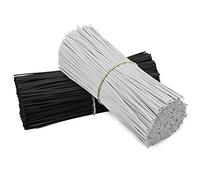 TANCUDER 400 PCS Plastic Twist Ties 15CM/6Inch Metallic Twist Cable Ties Cord Garden Plant Wire Ties Cable Wrap Organizer Reusable Fastening for DIY Cables Strapping and Fixing Bags, Black & White