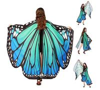 TANCUDER Butterfly Wings Women Adult Butterfly Wings Costume Butterfly Shawl Colorful Fairy Ladies Cape Pixie Costume Accessory for Christmas/Halloween/Beach Party/Cosplay/Dancing Props