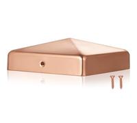 Tandefio 1 Pcs 6x6'' (Actual 5.5x5.5'') Solid Copper Post Caps Fence Pyramid Decking Caps with Screw for Metal Wood Cedar Fence Deck Corridors Mailbox Posts End Cover