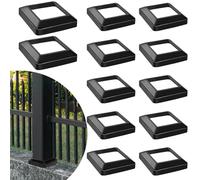 Tandefio 12 Pcs 4 x 4" Post Skirt, One-Piece Metal Post Base Cover Internal Size 3. 5 x 3. 5" Base Cover, Porch Columns Wraps for Fence Stair Wood Vinyl (Glossy Black)