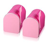 Tandefio 2 Pcs 5'' x 3'' Tinplate Mailbox Toy Valentines Mini Tin Small Decorative Mailbox DIY Craft Gift for Boys and Girls Greeting Card Galentine's Day Party Prize Supply (Pink)