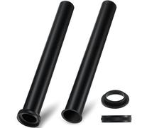Tandefio 2 Pcs Flanged Sink Tailpiece 1-1/4" OD x 12" Brass Extension Tube for Trap Inlet Waste Sink Pipe Drain Connections, Black