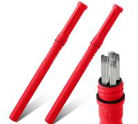 Tandefio 2 Pcs Welding Rod Storage 40 Inch Tig Rod Storage Canisters Welding Electrode Holder Airproof Waterproof Welding Rod Container (Red)