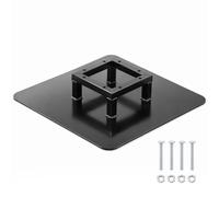 Tandefio 20" x 20" Base Plate for 8" x 8" Bolt Trussing Box Truss Section, Iron, Square Raised Lighting Truss Base Plate with Bolts for Music Live Show DJ Stage, Black