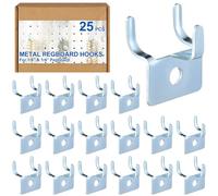 Tandefio 25 Pcs Pegboard Hooks Metal Prong Hook Peg Board Hooks for Hanging Hangers Hooks for Pegboard Wall Picture Jewelry Display Tool