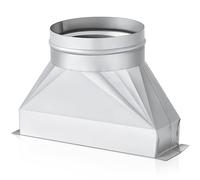 Tandefio 3-1/4" x 10" x 5'', 5" Diameter Galvanized Transition Galvanized Round Transition Rectangular to Round Duct for Connecting Duct Fittings