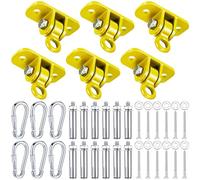 Tandefio 6 Sets of Robust Swing Hangers for Wooden Concrete Set with Swing Hook Screw Bolt Washer Swingset Accessory for Porch Patio Yoga Indoor Outdoor,Over 1800 lb Capacity (Yellow)