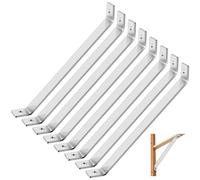 Tandefio 8 Pcs 14-5/8 Inches 45 Degree Corner Brace Angle Bracket for 1-5/8" Strut Channel Heavy Duty Inside Mount Metal Brackets 5.6mm Thickness for Joint Post and Beam Shelves, Silver