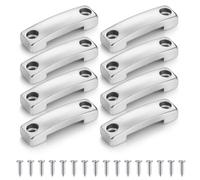 Tandefio 8 Pcs 25 MM, 1 Inch SS 316 Bimini Boat Top Pad Eye Heavy Duty Kayak Deck Loops with 16 Pcs Screws Stainless Steel Footman Loop Bimini Tie Down Straps, Hardware Included, No Webbing