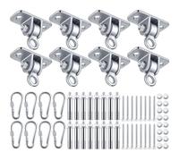 Tandefio 8 Sets of Robust Swing Hangers for Wooden Concrete Set with Swing Hook Screw Bolt Washer Swingset Accessory for Porch Patio Yoga Indoor Outdoor, Over 1800 lb Capacity (Stainless Steel Color)