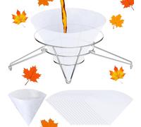 Tandefio Fryer Filter Stand 9.5" with 15 Cloth Filter Cones Set 1 Deep Fryer Oil Filter Stand with Folding Arms with 15 Fryer Oil Filters Cloth Kit Cooking Oil Filter Holder Maple Syrup Filters Cloth