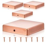Tandefio Solid Copper Post Caps Fence Pyramid Decking Caps with Screw for Metal Wood Cedar Fence Deck Corridors Mailbox Posts End Cover(4x4'' (Actual 3.5x3.5''),Flat,4 Pcs)